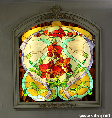 Design of stained glass for interior, custom order